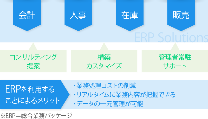 ERPソリューションのイメージ図