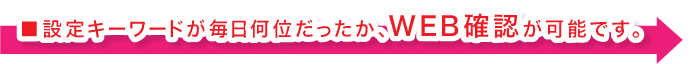 設定キーワードが毎日何位だったかＷＥＢ確認が可能